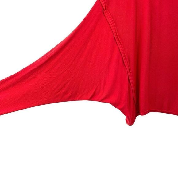 Free People boxy oversized dolman sleeve turtleneck ribbed top Size  S‎ Red boho - Picture 5 of 8